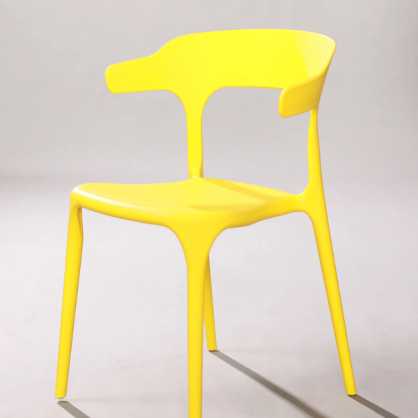 Vision Yellow Plastic Chair Armless for Indoor & Outdoor - Image 2