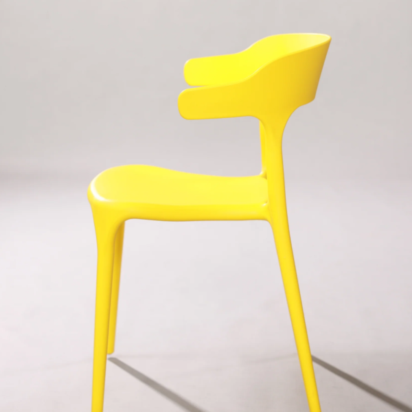 Vision Yellow Plastic Chair Armless for Indoor & Outdoor - Image 3