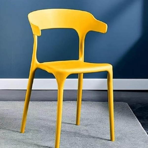 Vision Yellow Plastic Chair Armless for Indoor & Outdoor